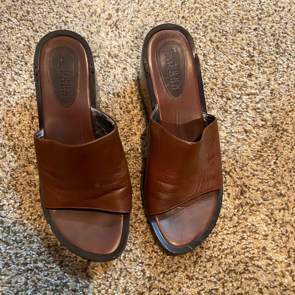 Ralph Lauren wedge slide used but lots of life left